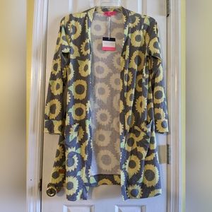 Simply Southern Sunflower lightweight cardigan with pockets